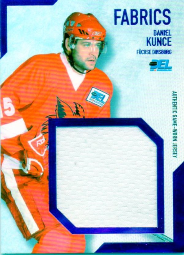 DEL 2008/09 CityPress jersey card Fabrics - No BL03 - Daniel Kunce