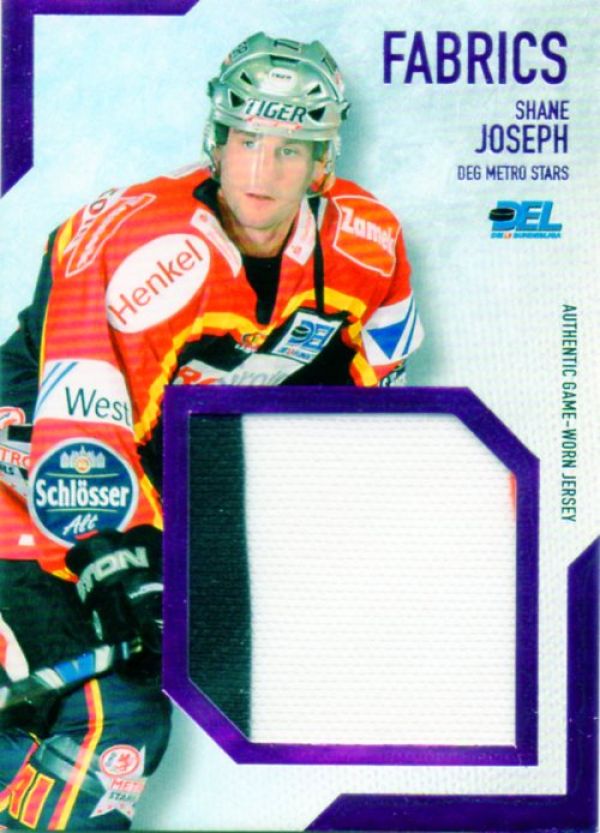 DEL 2008/09 CityPress Jersey Card Fabrics - No BL04 - Shane Joseph