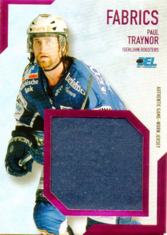 DEL 2008/09 CityPress jersey card Fabrics - No BL08 - Paul Traynor