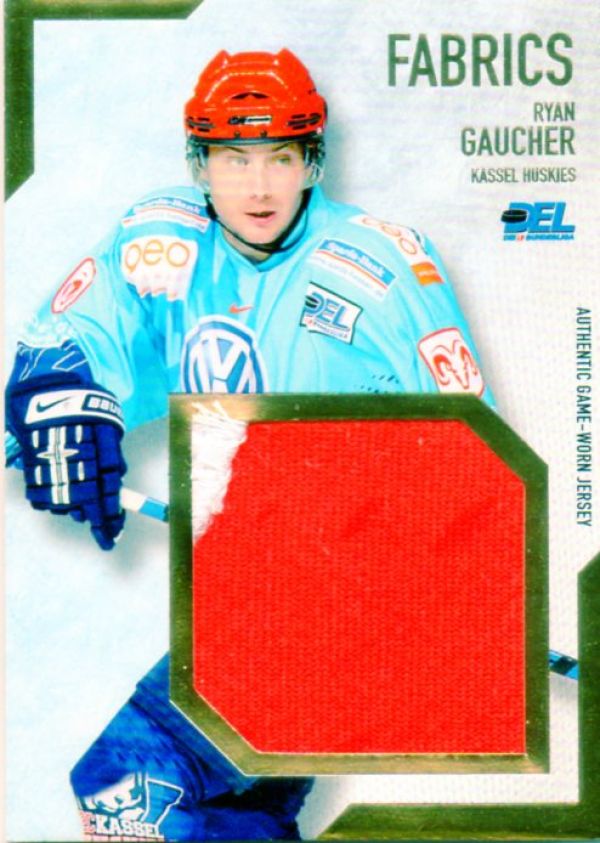 DEL 2008/09 CityPress jersey card Fabrics Gold - No BL09 - Ryan Goucher