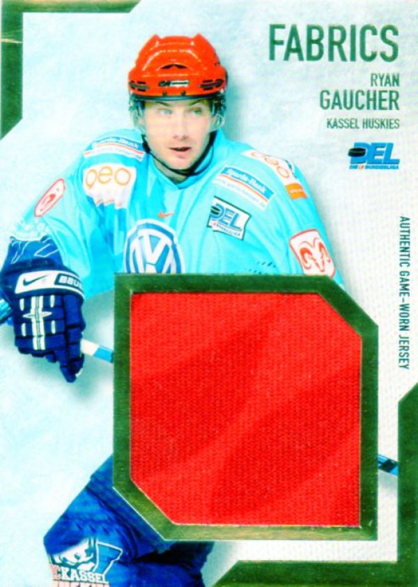 DEL 2008/09 CityPress jersey card Fabrics Gold - No BL09 - Ryan Goucher