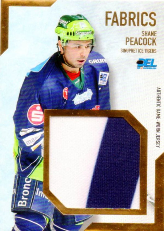 DEL 2008/09 CityPress jersey card Fabrics Gold - No BL12 - Shane Peacock