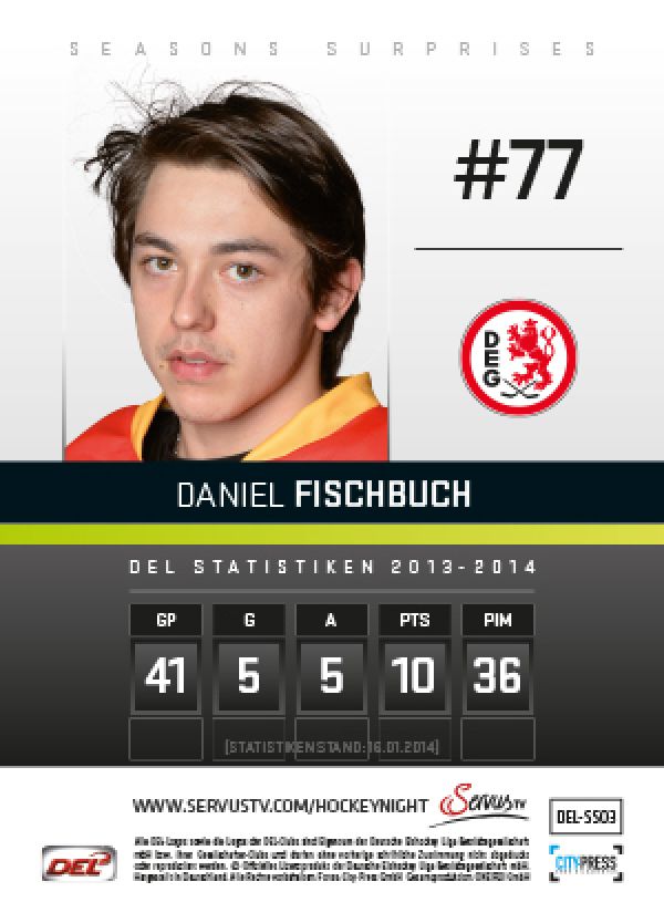 DEL 2013-14 CityPress Seasons Surprises - No SS03 - Daniel Fischbuch