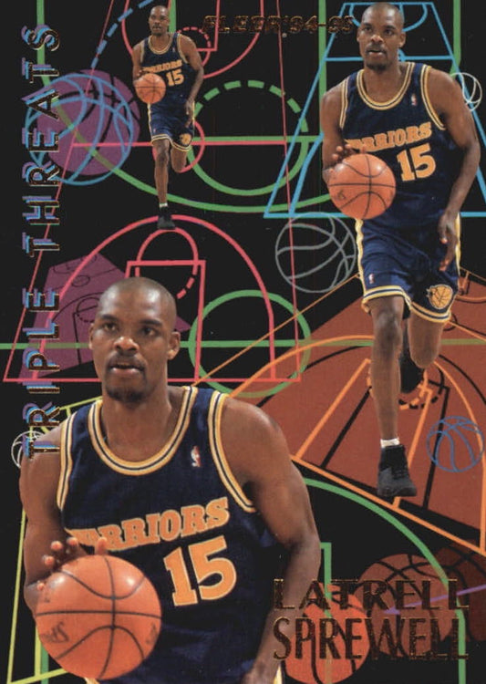 NBA 1994-95 Fleer Triple Threats - No 10 - Latrell Sprewell / Karl Malone