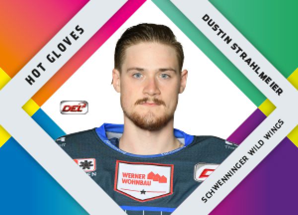 DEL 2017-18 CityPress Hot Gloves - No HG12 - Dustin Strahlmeier