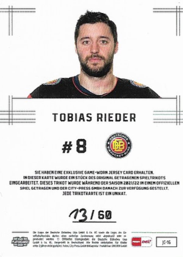 DEL 2021-22 CityPress - No JC-16 - Tobias Rieder