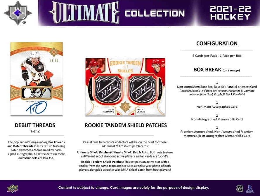 NHL 2021-22 Upper Deck Ultimate Collection Hobby - Box