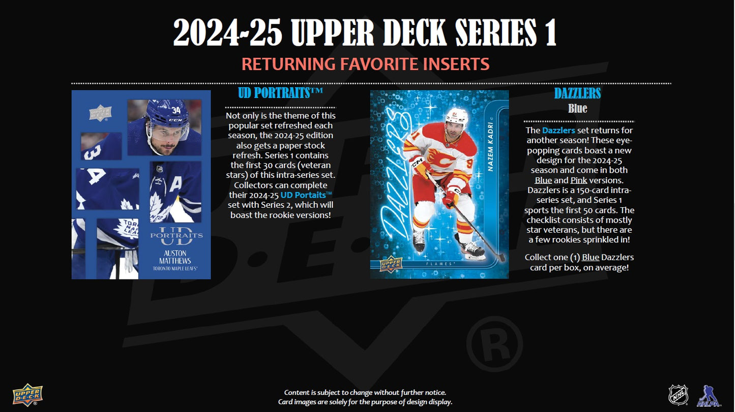 NHL 2024-25 Upper Deck Series 1 Hobby - Box