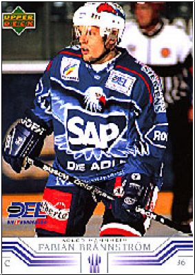 DEL 2001 / 02 Upper Deck - No 167 - Fabian Brännström