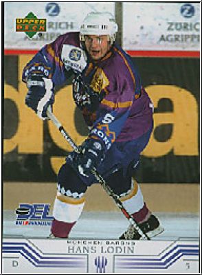 DEL 2001/02 Upper Deck - No 186 - Hans Lodin