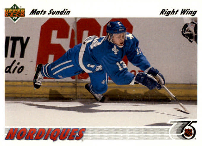 NHL 1991-92 Upper Deck - No 134 - Mats Sundin