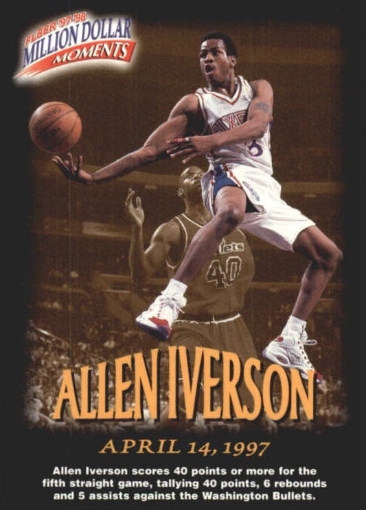 NBA 1997-98 Fleer Million Dollar Moments - No 13 - Allen Iverson