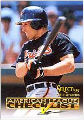 MLB 1995 Select Certified Checklists - No 3/7 - Cal Ripken