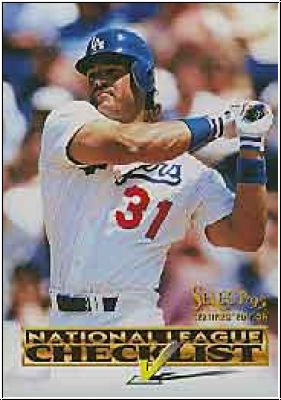 MLB 1995 Select Certified Checklists - No 5/7 - Mike Piazza