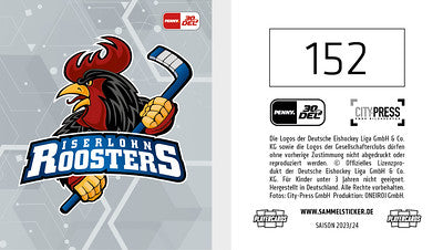 DEL 2023-24 Citypress Sticker - No 152 - Team Logo Iserlohn Roosters