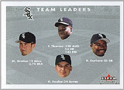 MLB 2001 Fleer Tradition - No 442 - Chicago White Sox - Mike Sirotka / Frank Thomas / Keith Foulke / Ray Durham