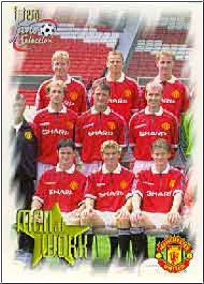 Football 1999 futera Manchester United - No 91 - Men at Work