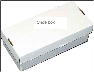 Cardboard box for 1,600 cards - shoe box