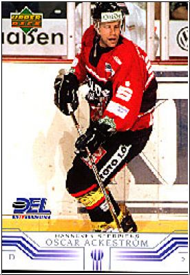 DEL 2001 / 02 Upper Deck - No 91 - Oscar Ackeström