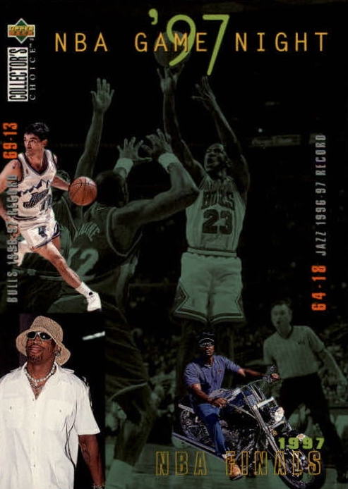 NBA 1997-98 Collector's Choice - No 185 - Michael Jordan / Karl Malone / Dennis Rodman / John Stockton