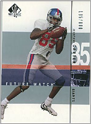 NFL 2001 SP Authentic - No 165 - Jonathan Carter