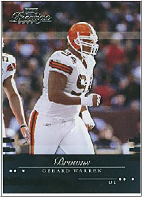 NFL 2002 Playoff Prestige - No 38 - Gerard Warren