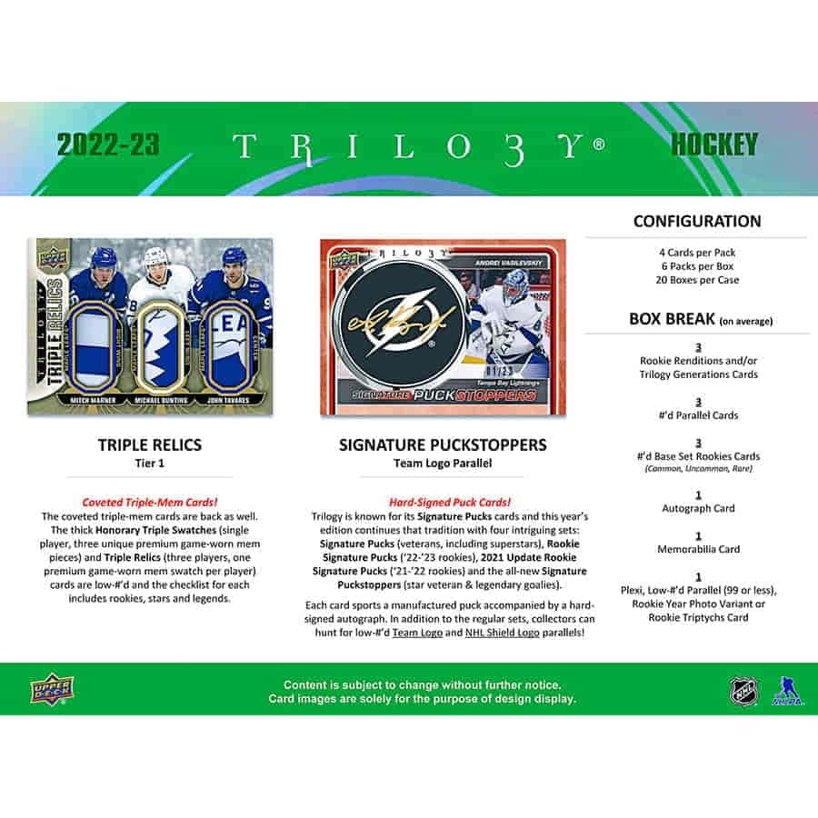 NHL 2022-23 Upper Deck Trilogy - Box