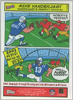 NFL 2004 Bazooka Comics - No 11/24 - Mike Vanderjagt