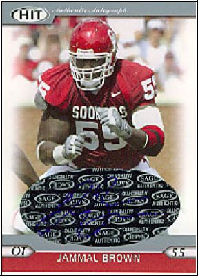 NFL 2005 SAGE HIT Autographs Silver - No A22 - Jammal Brown