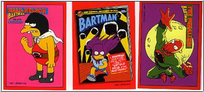 Simpsons 1994 SkyBox Bartman Cards - No B1 - B10 - kompletter Satz