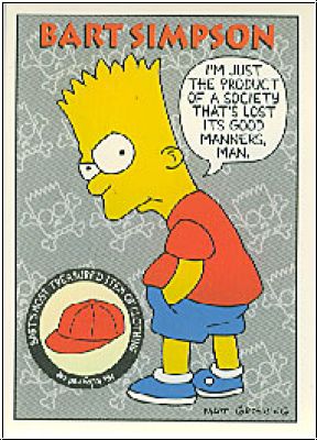 Simpsons 1993 SkyBox - No S 3 - Bart Simpson