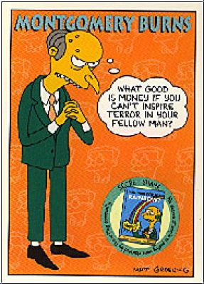 Simpsons 1994 SkyBox - No S 7 - Montgomery Burns