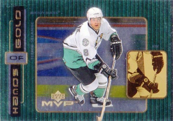 NHL 1999-00 Upper Deck MVP Hands of Gold - No H4 - Teemus Selanne