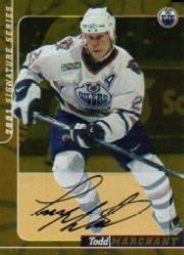 NHL 2000-01 BAP Signature Series Autographs Gold - No 76 - Todd Marchant