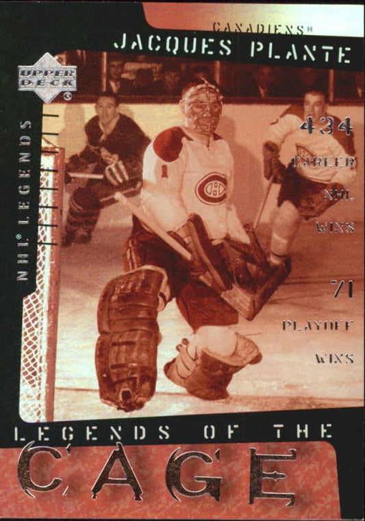 NHL 2000-01 Upper Deck Legends of the Cage - No LC8 - Jacques Plante