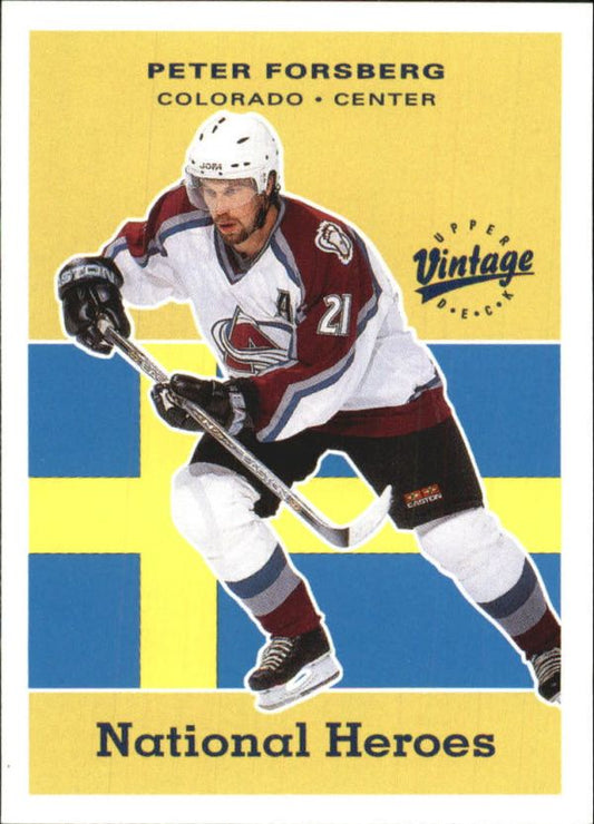 NHL 2000-01 Upper Deck Vintage National Heroes - No NH9 - Peter Forsberg