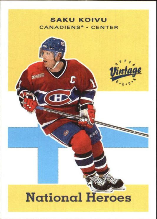 NHL 2000-01 Upper Deck Vintage National Heroes - No NH13 - Saku Koivu