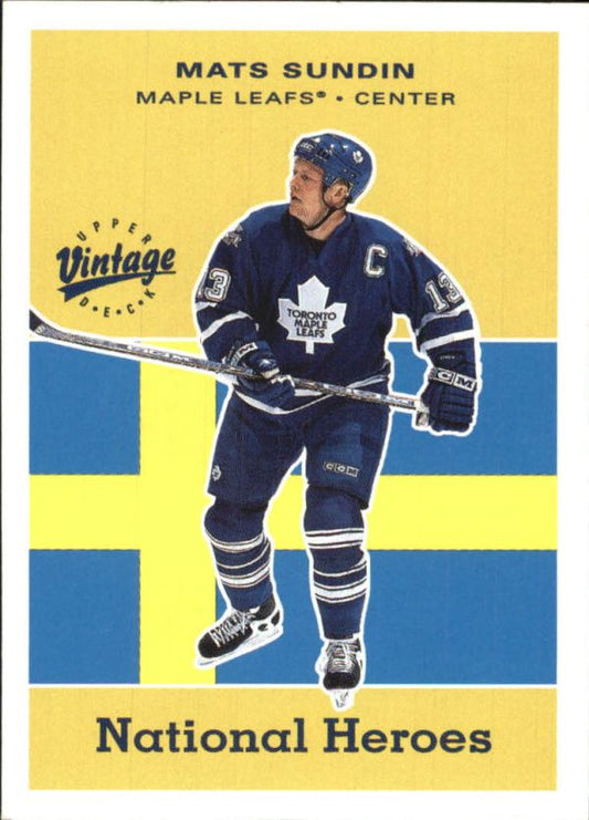 NHL 2000-01 Upper Deck Vintage National Heroes - No NH20 - Mats Sundin