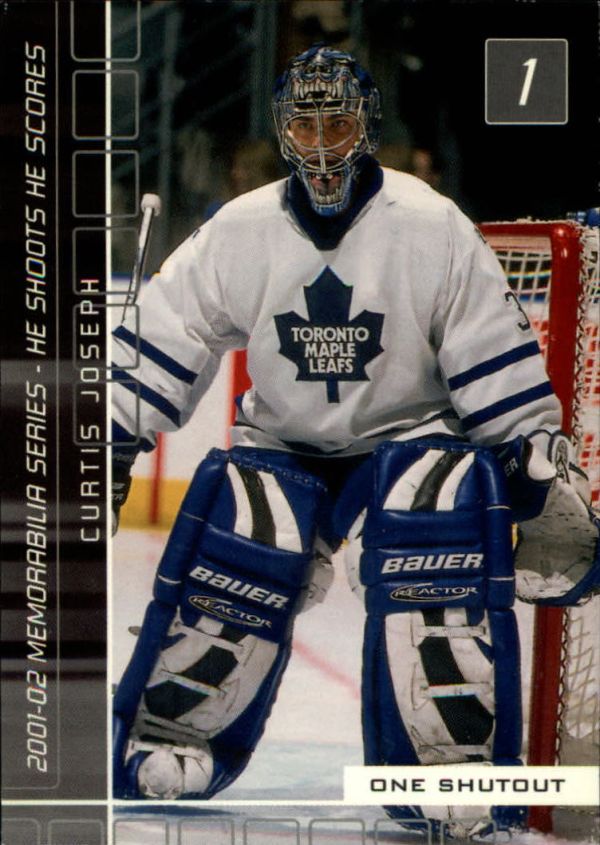 NHL 2001-02 BAP Memorabilia He Shoots - He Scores - No 4 - Curtis Joseph