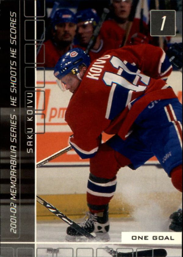 NHL 2001-02 BAP Memorabilia He Shoots - He Scores - No 5 - Saku Koivu