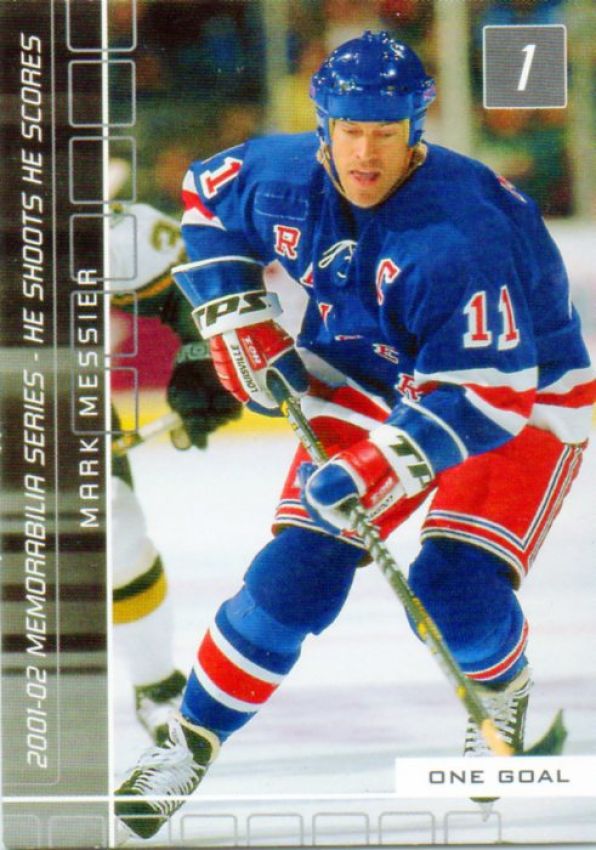 NHL 2001-02 BAP Memorabilia He Shoots - He Scores - No 6 - Mark Messier