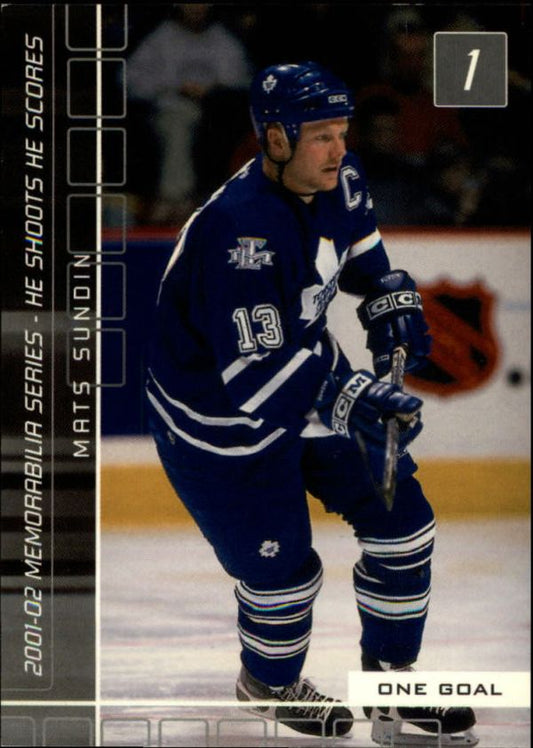 NHL 2001-02 BAP Memorabilia He Shoots - He Scores - No 10 - Mats Sundin