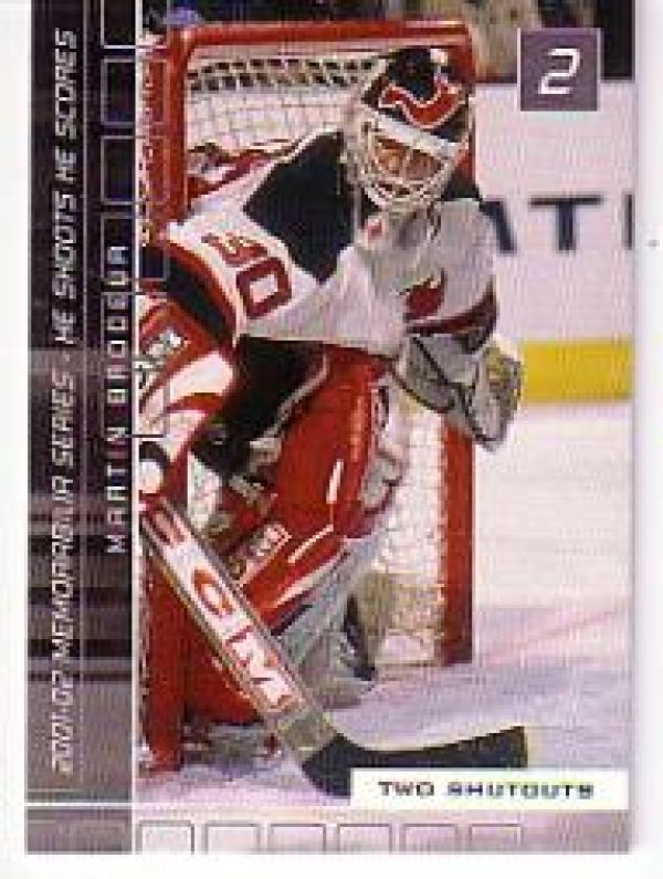 NHL 2001-02 BAP Memorabilia He Shoots - He Scores - No 11 - Martin Brodeur