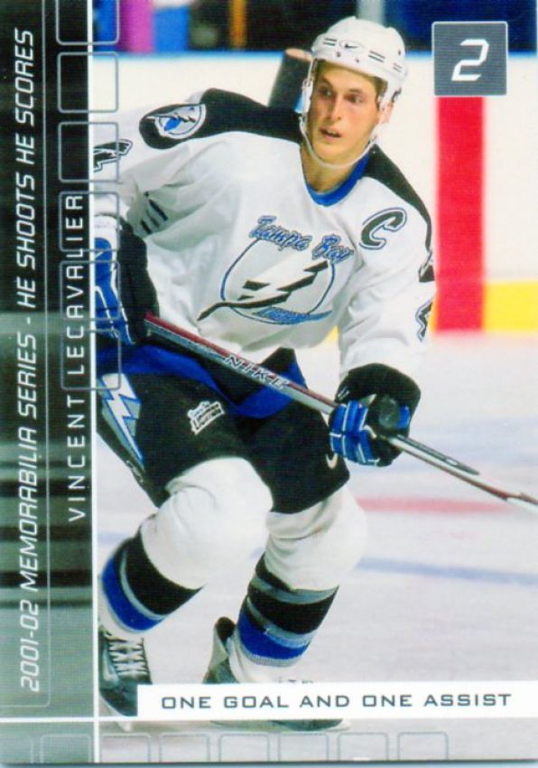 NHL 2001-02 BAP Memorabilia He Shoots - He Scores - No 14 - Vincent Lecavalier