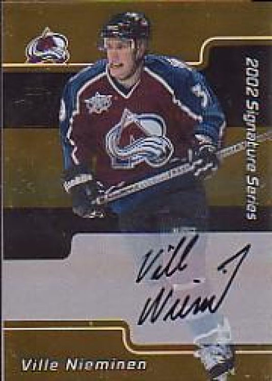 NHL 2001-02 BAP Signature Series Autographs Gold First Signature Card - No 130 - Ville Nieminen