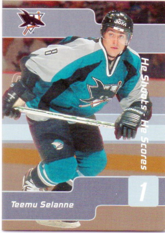 NHL 2001-02 BAP Signature Series He Shoots - He Scores Points - No 10 - Teemu Selanne