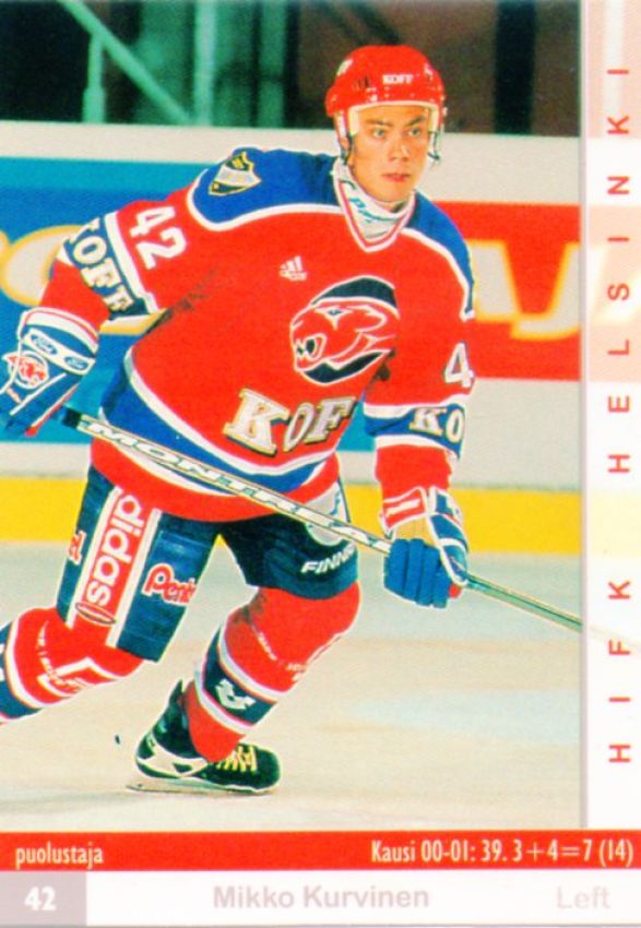 FIN/NHL 2001-02 Finnish Cardset - No 18 - Mikko Kurvinen