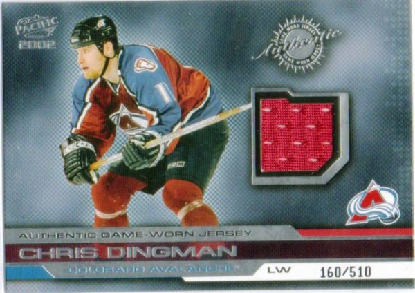 NHL 2001-02 Pacific Jerseys - No 8 - Chris Dingman