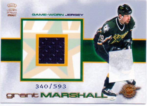 NHL 2000-01 Crown Royale Game-Worn Jersey Patches - No 10 - Grant Marshall