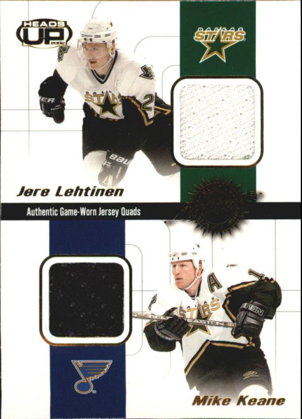 NHL 2001-02 Pacific Heads Up Quad Jerseys - No 24 - Jere Lehtinen / Mike Keane / Benoit Hogue / Blake Sloan